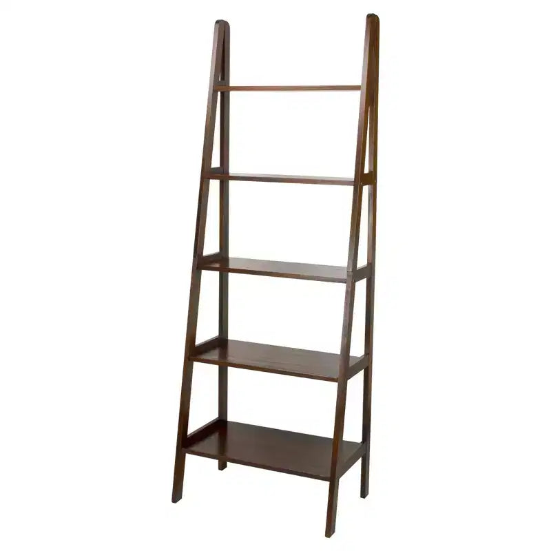 Libreria a scaletta a 5 ripiani da 72", espresso/marrone, 1 persona