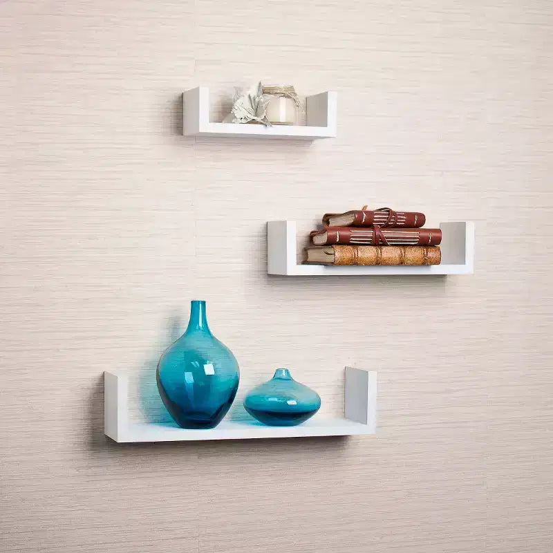 Set di 3 mensole a muro – Nero / Grigio / Espresso / Bianco, modulare, singola