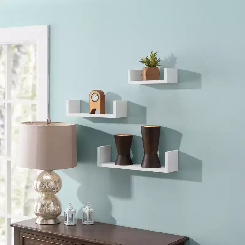 Set di 3 mensole a muro – Nero / Grigio / Espresso / Bianco, modulare, singola