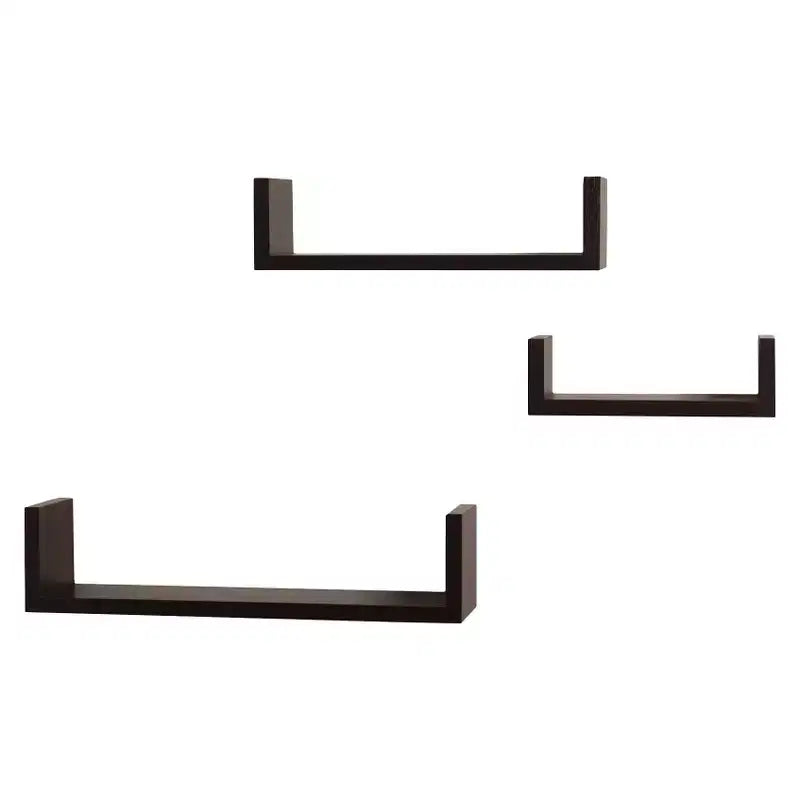 Set di 3 mensole a muro – Nero / Grigio / Espresso / Bianco, modulare, singola