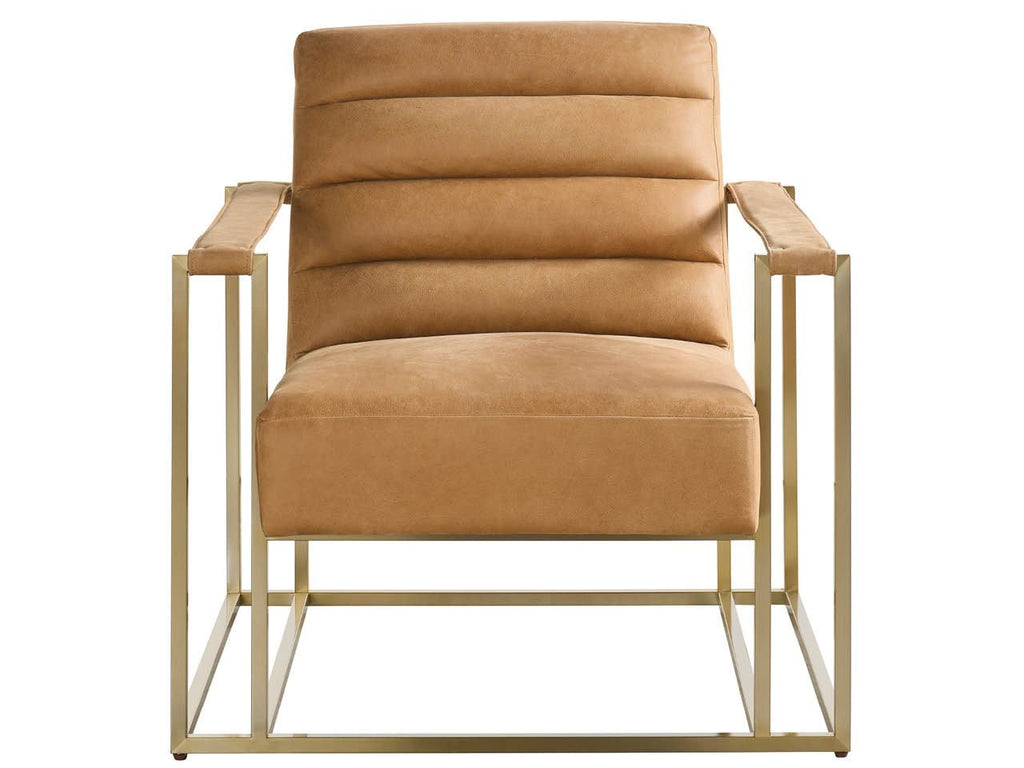 Poltrona di design - La base in metallo con struttura a giorno aggiunge un tocco arioso e architettonico, rendendola un'elegante aggiunta a salotti, uffici, camere da letto e