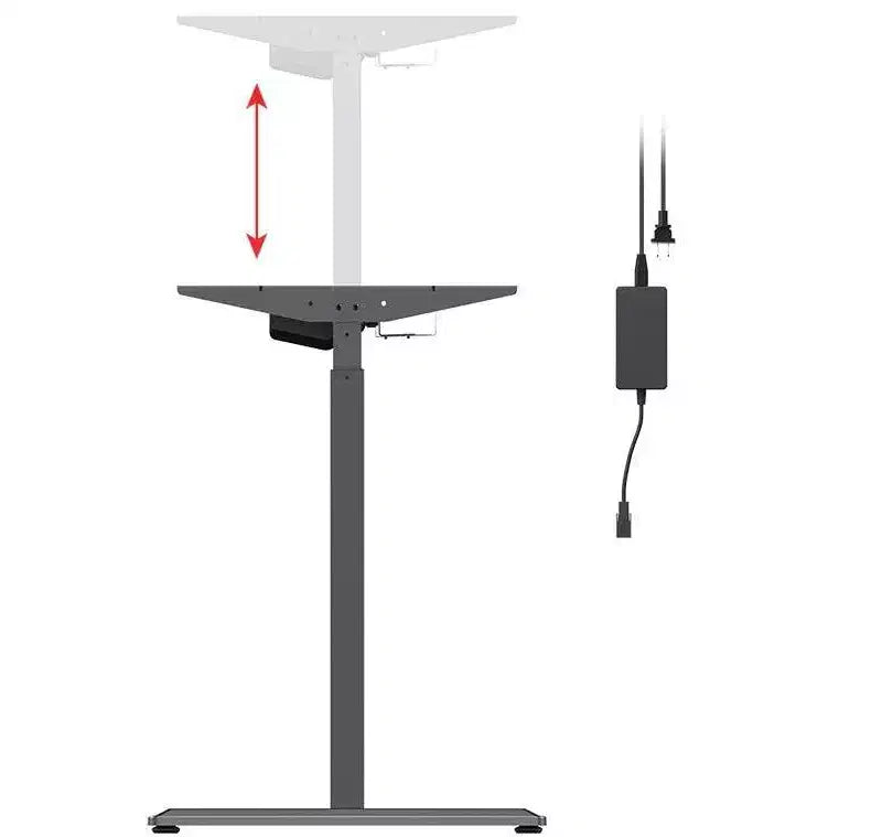 Monoprice Telaio Scrivania Alzata Regolabile in Altezza, da Seduti a in Piedi - Nero con Motore Elettrico Singolo, Compatibile con Piani da 99 cm-160 cm di Larghezza
