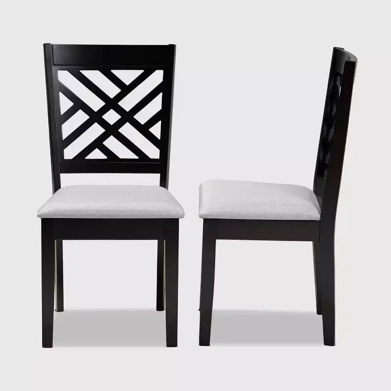 Set di 2 sedie da pranzo Caron imbottite in legno - Baxton Studio