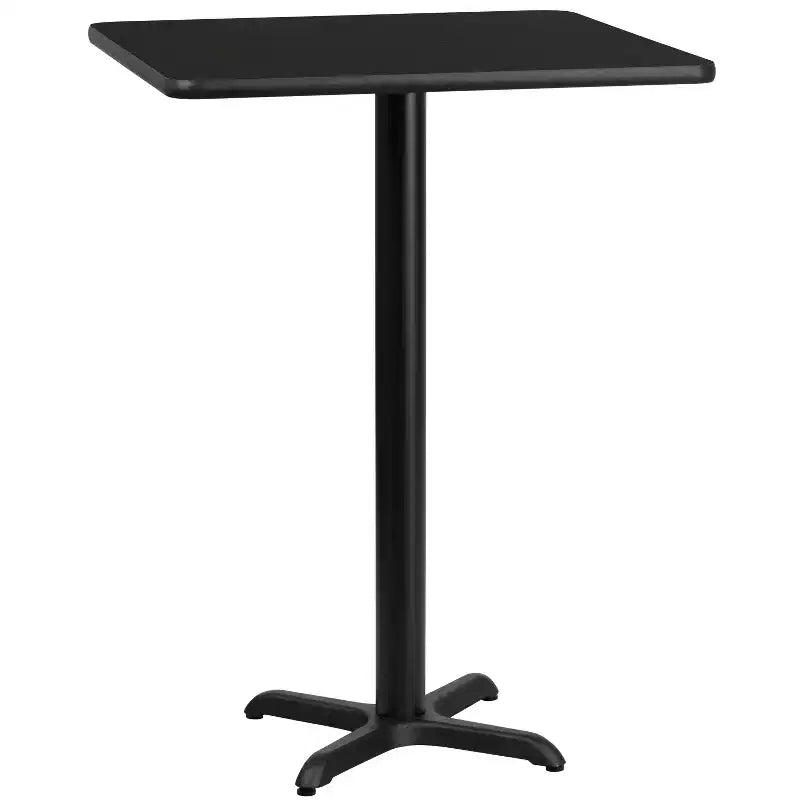 Tavolo quadrato da 30" altezza bar, Nero/Mogano, Base a X, Posti per 4