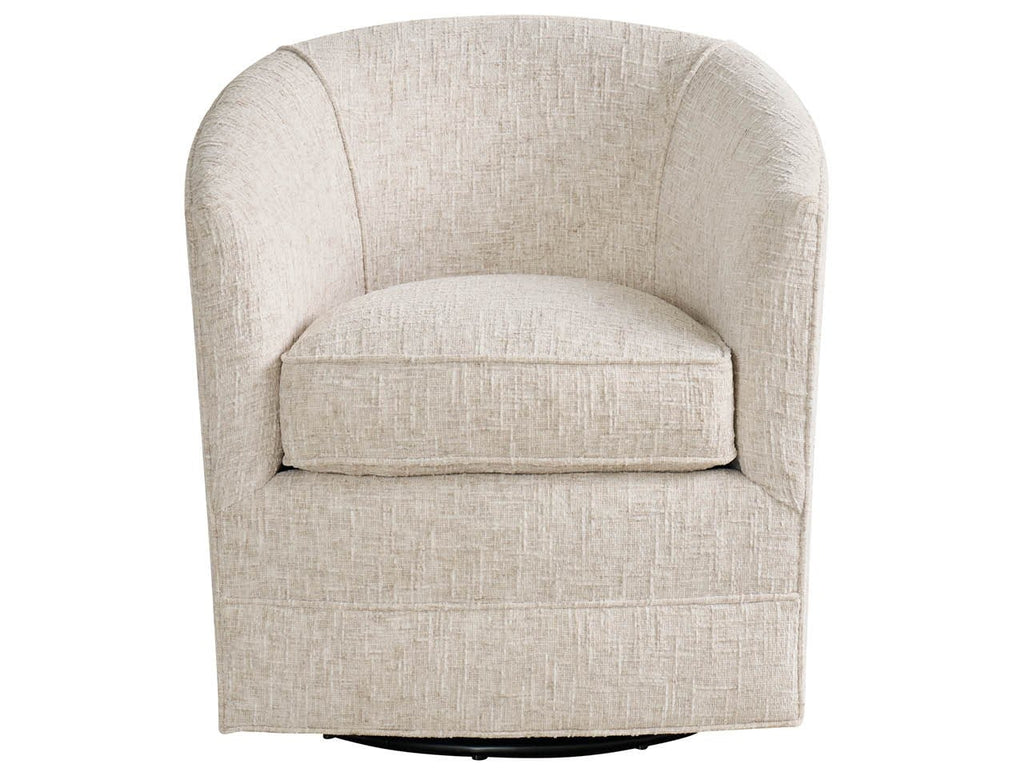 Poltrona Girevole - Misure 73,7 cm L x 76,2 cm P x 78,7 cm A Altezza seduta: 53,3 cm Altezza braccioli: 63,5 cm Tessuto: Rani Arctic - Semplice, sofisticato e infinitamente versatile, questo