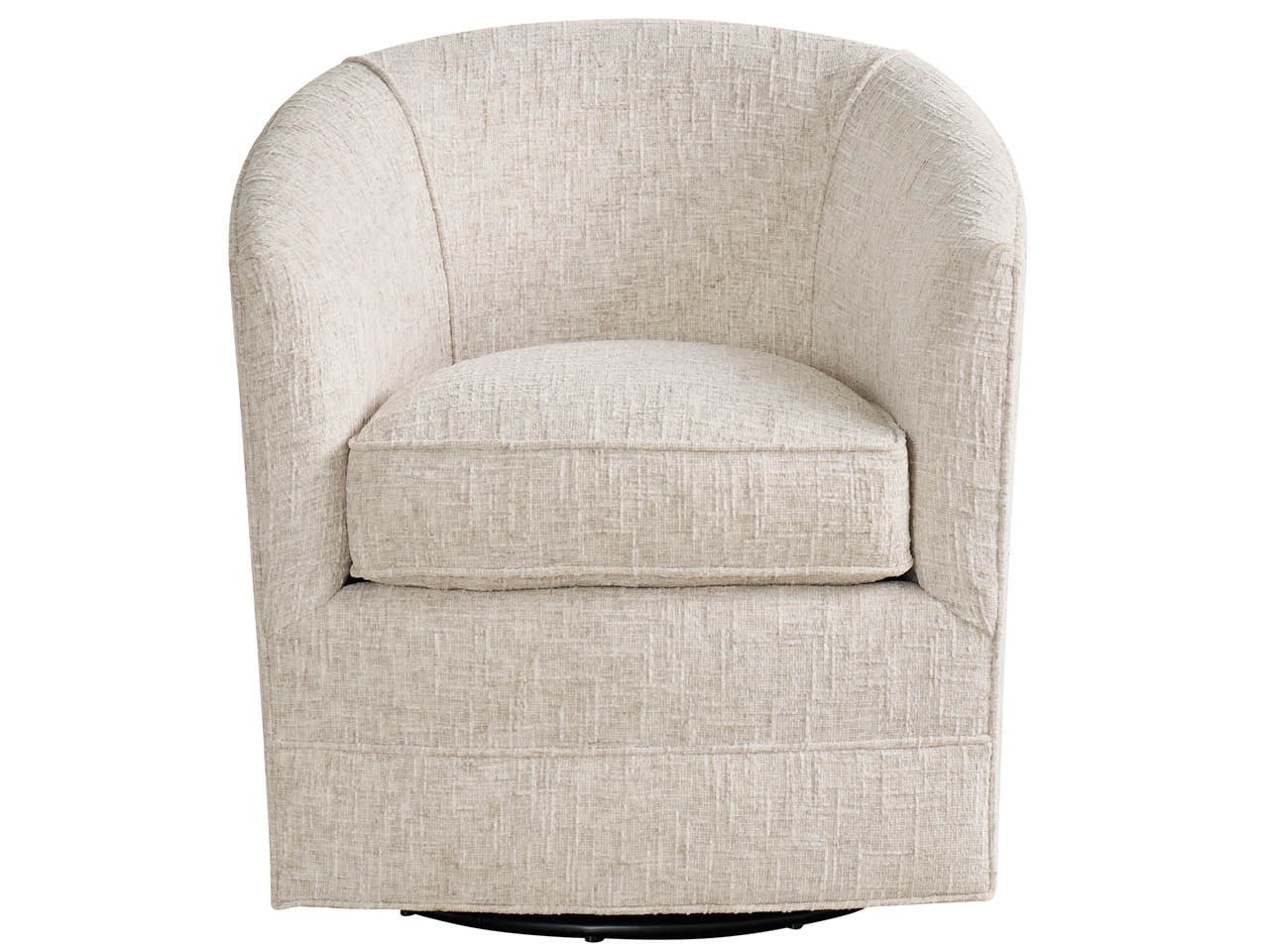 Poltrona Girevole - Misure 73,7 cm L x 76,2 cm P x 78,7 cm A Altezza seduta: 53,3 cm Altezza braccioli: 63,5 cm Tessuto: Rani Arctic - Semplice, sofisticato e infinitamente versatile, questo