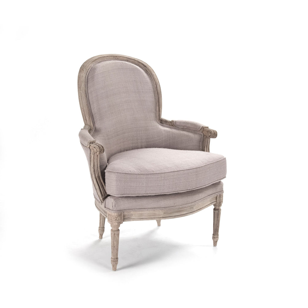 Poltrona Club - Questo elegante elemento d'arredo imbottito porta un fascino senza tempo d'ispirazione francese in qualsiasi spazio, con schienale elegantemente curvato e seduta imbottita in lino