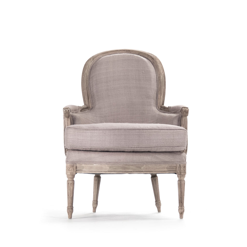 Poltrona Club - Questo elegante elemento d'arredo imbottito porta un fascino senza tempo d'ispirazione francese in qualsiasi spazio, con schienale elegantemente curvato e seduta imbottita in lino