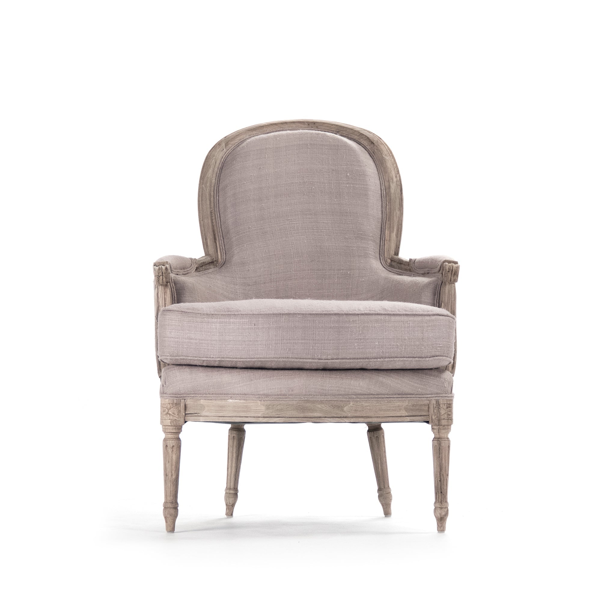 Poltrona Club - Questo elegante elemento d'arredo imbottito porta un fascino senza tempo d'ispirazione francese in qualsiasi spazio, con schienale elegantemente curvato e seduta imbottita in lino