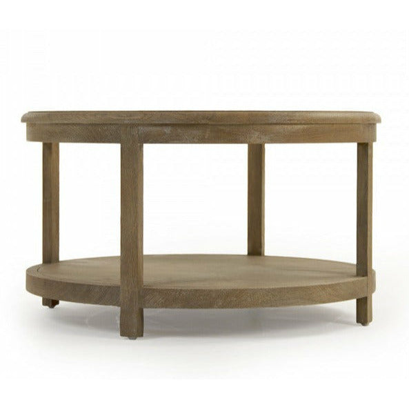 Tavolino da salotto - Questo tavolino rotondo, semplice ma elegante, presenta un piano in vetro e una splendida cornice in legno di quercia che lo rendono una scelta perfetta per aggiungere funzionalità e stil