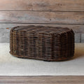 Tavolino da caffè in Rattan - Questo tavolino, con una finitura in legno invecchiato e un design ovale, è perfetto per aggiungere bellezza e carattere in stile rustico a qualsiasi salotto.