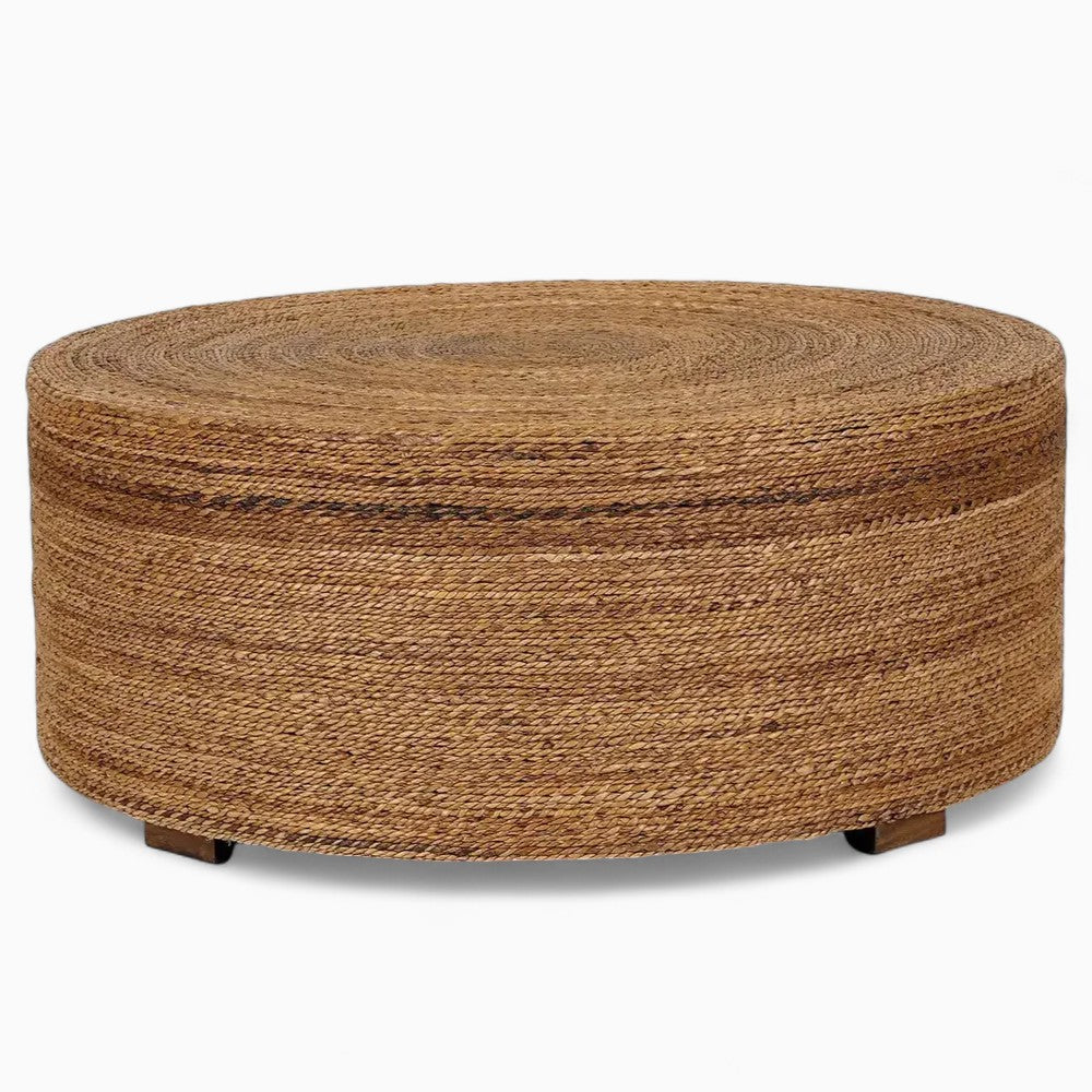 Tavolo con piattaforma - Aggiungi un tocco di texture naturale al tuo spazio abitativo con il nostro, intessuto a mano con resistenti fibre naturali in un design rotondo e a basso profilo, è