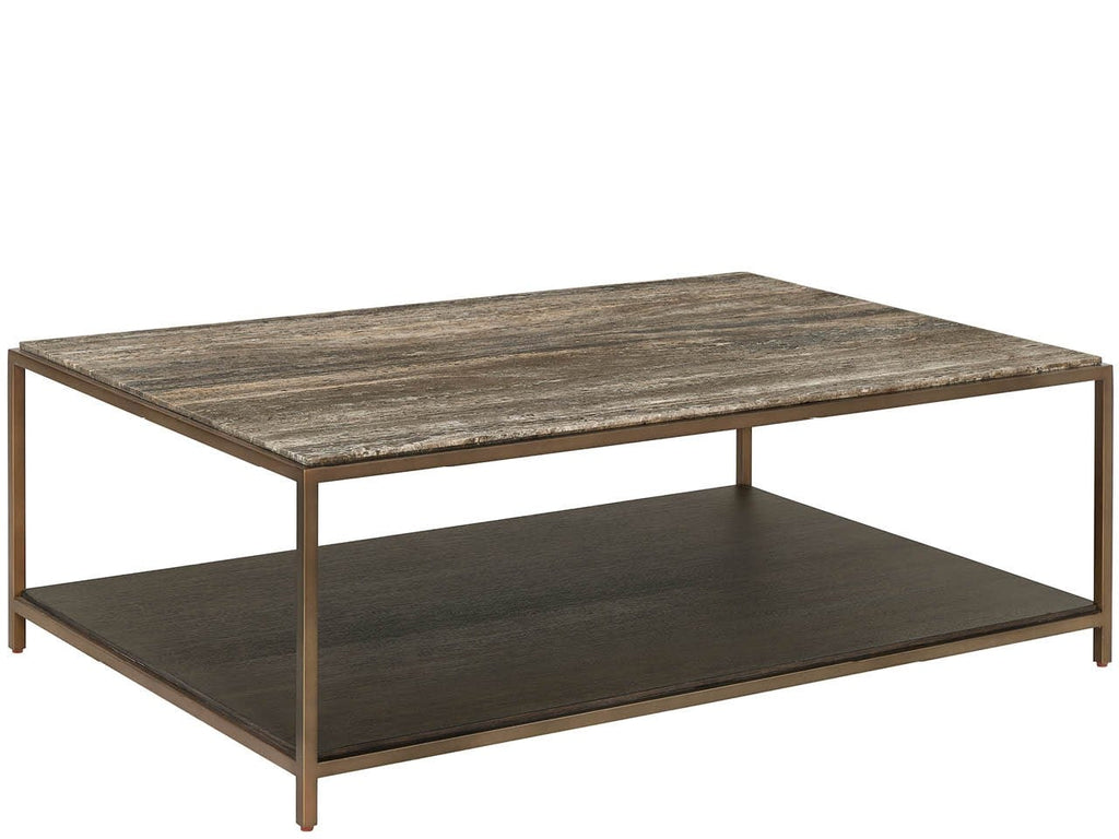 Tavolino da cocktail - Un'elegante struttura in metallo Smoked Gold aggiunge interesse architettonico mettendo in mostra la bellezza naturale della pietra, rendendolo un