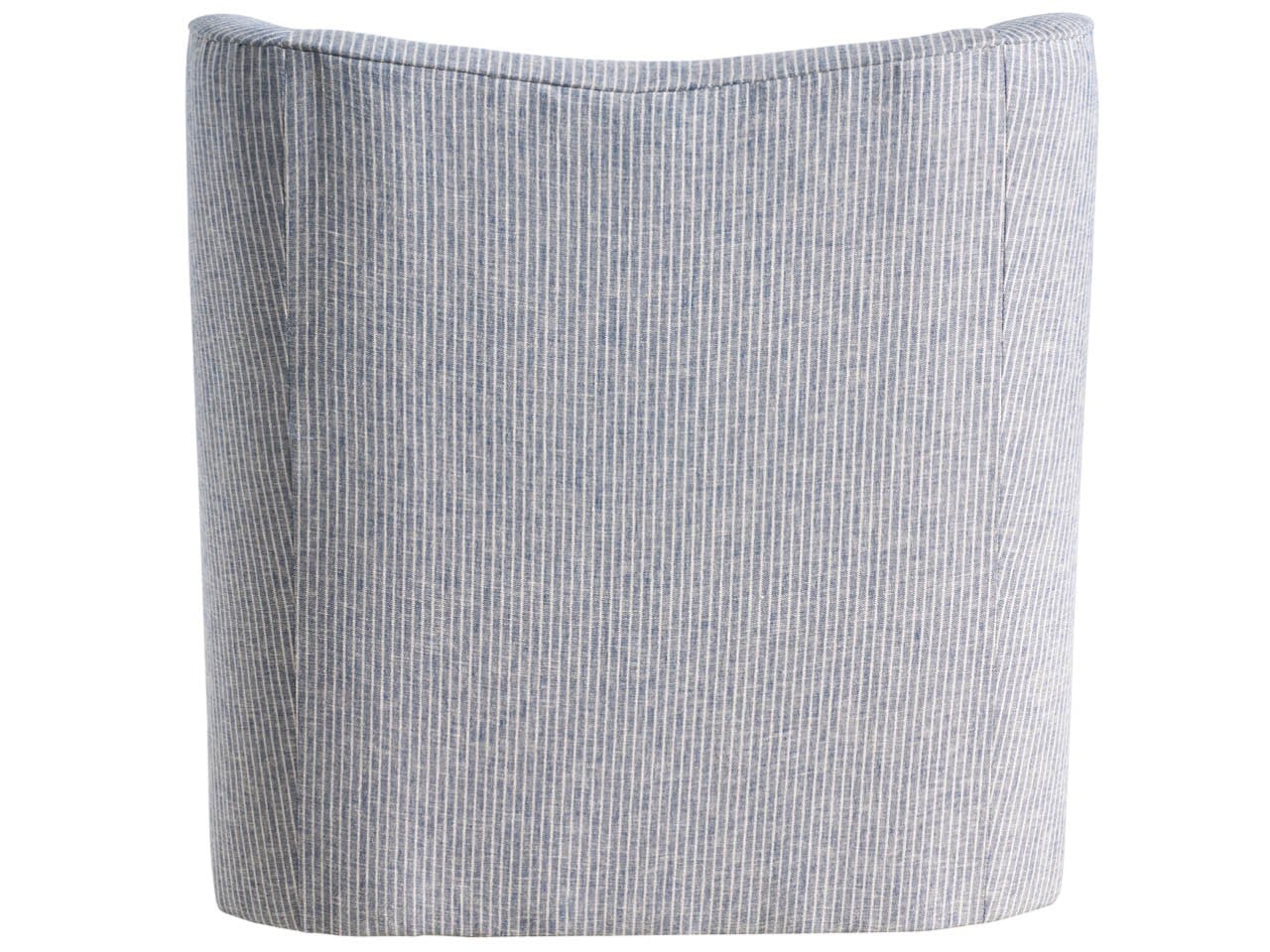 Sedia Girevole - Progettata per coniugare comfort e stile, questa sedia versatile presenta un sottile rivestimento a righe grigie, braccioli leggermente curvi e un sedile imbottito e morbido
