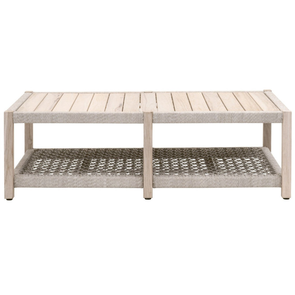 Tavolino da esterno - Dimensioni 56,25"L x 32,25"P x 17,75"H Struttura e piano in legno massello di teak * La soluzione in teak grigio accelera il processo di invecchiamento del teak a
