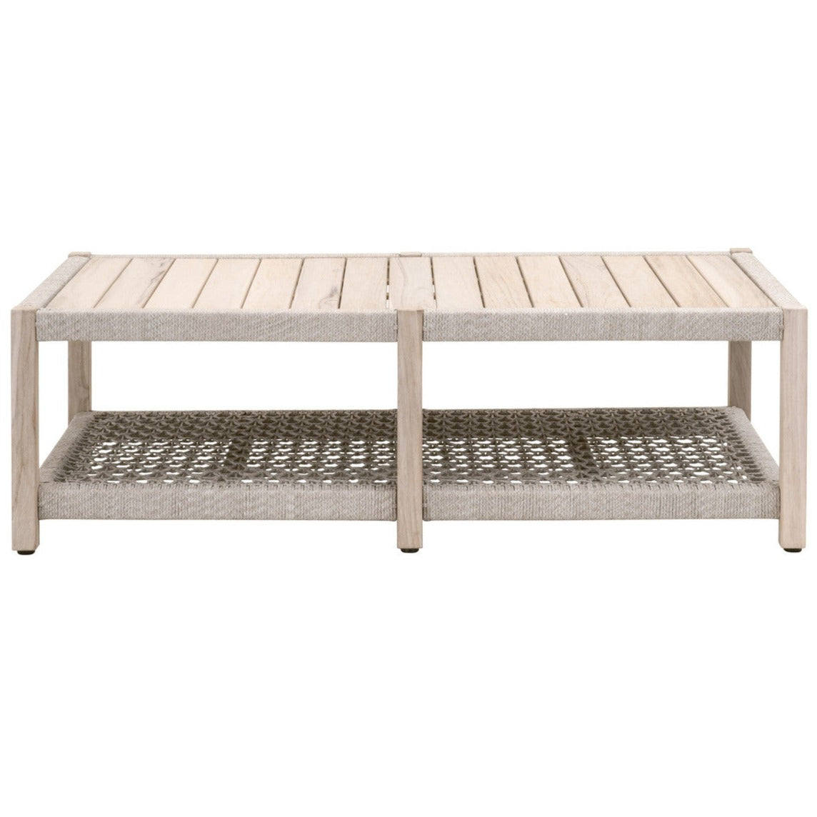 Tavolino da esterno - Dimensioni 56,25"L x 32,25"P x 17,75"H Struttura e piano in legno massello di teak * La soluzione in teak grigio accelera il processo di invecchiamento del teak a