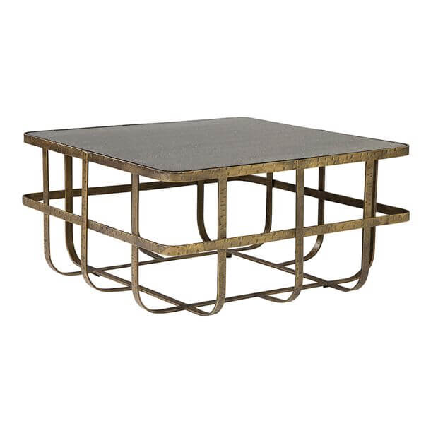 Tavolino a specchio - Misure: 40,6 cm (A) x 80,6 cm (L) x 80,6 cm (P) Materiali: specchio anticato e alluminio pressofuso - Introduci un'aria di lusso con il nostro, la finitura anticata